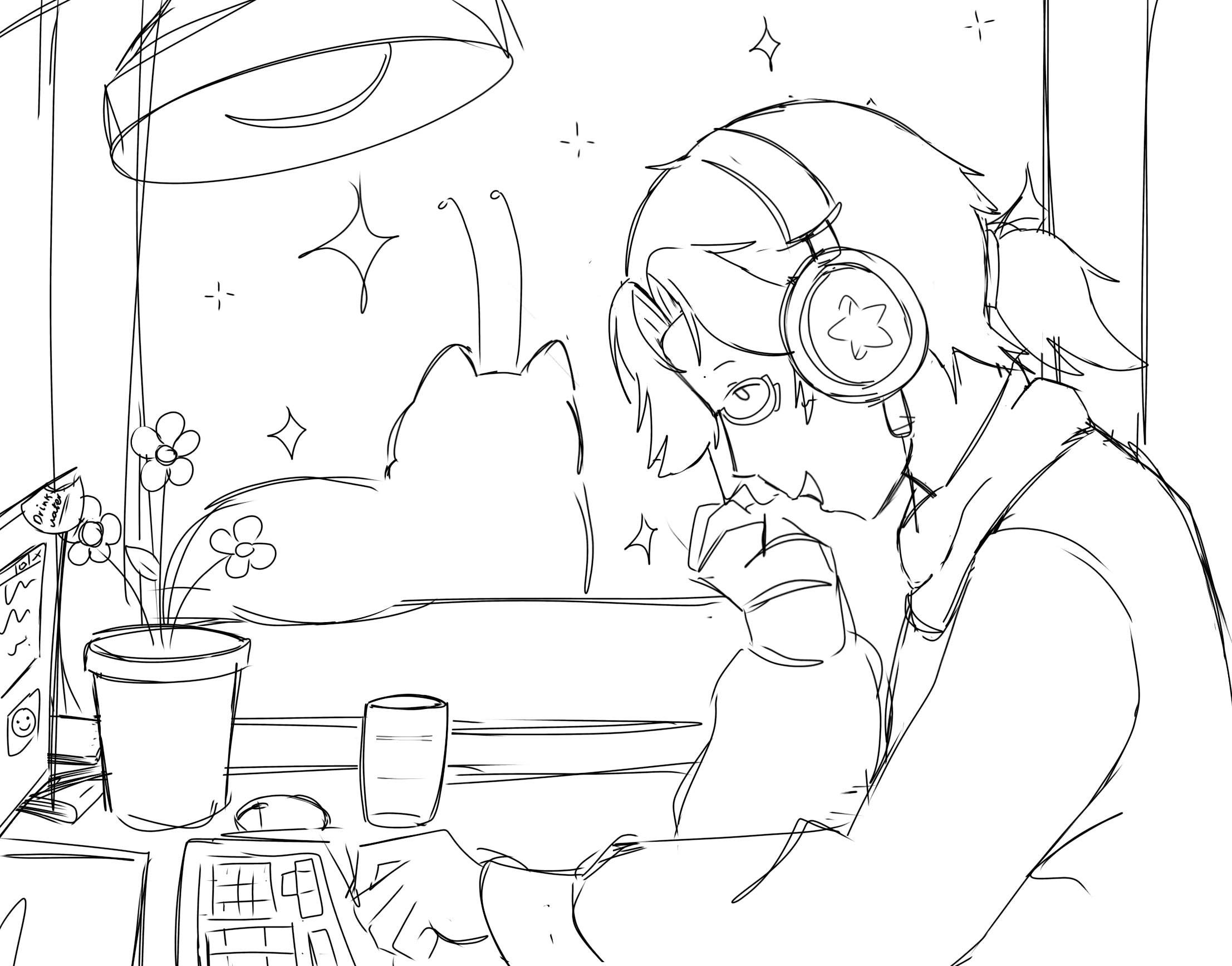 Fan art: Axaeon as lofi girl