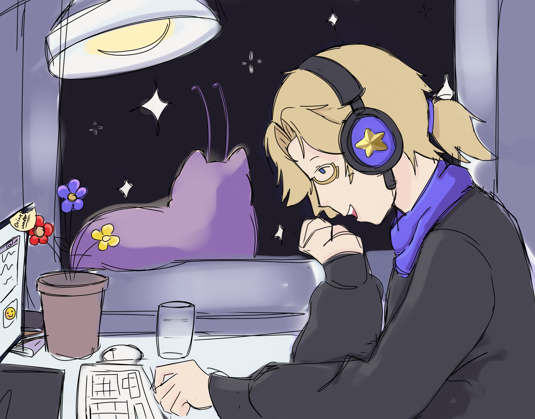 Fan art: Axaeon as lofi girl