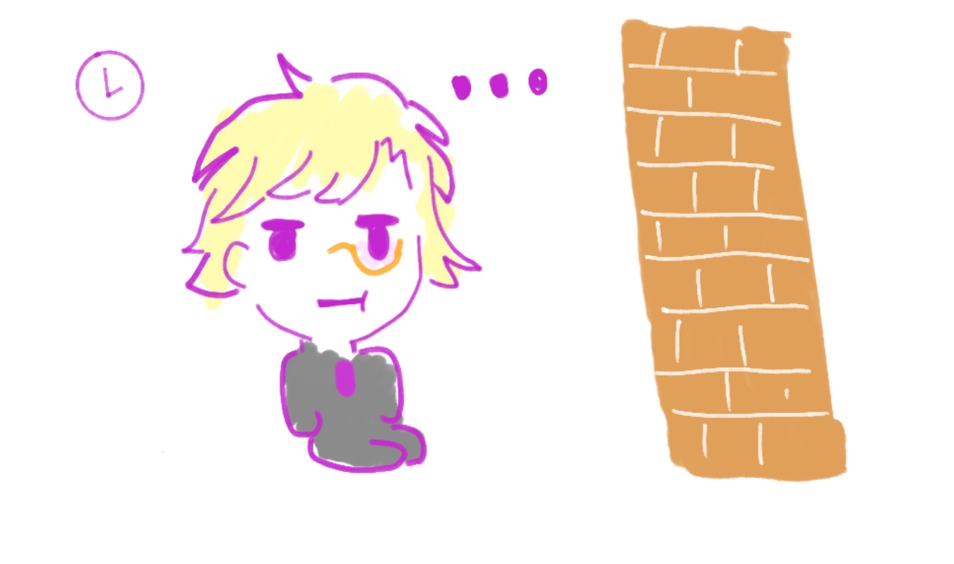 Fan art: Axaeon staring at a wall to clear his mind